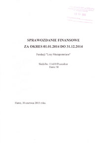 Sprawozdanie finansowe fundacji, bilans i rachunek wyników 2013